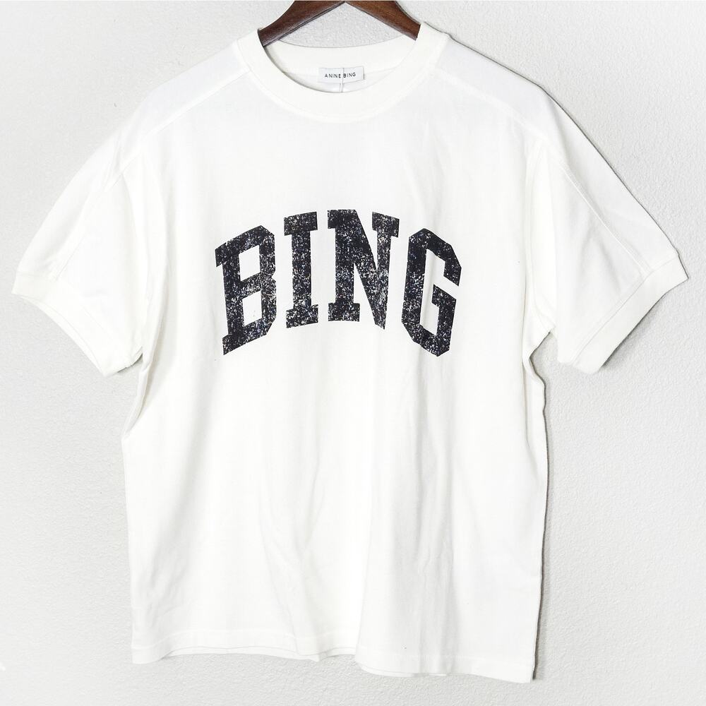 Anine Bing Bing Graphic T Shirt White Size S Minimal Streetwear Tee